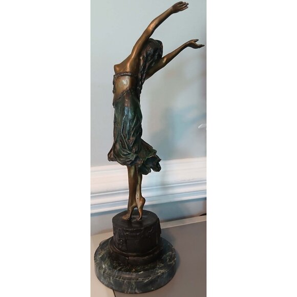 Vintage Claire Jeanne Robertine Colinet Bronze Sculpture "Swaying Dancer" - Picture 4 of 13